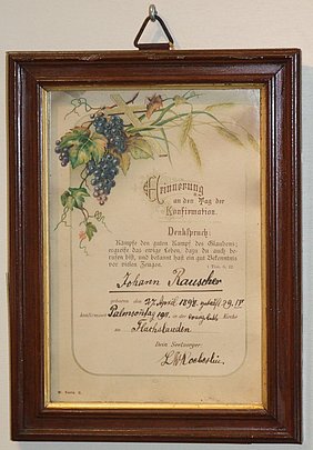 gerahmter Konfirmationsschein