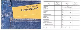 Karte zum Eintragen der besuchten Gottesdienste
