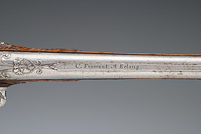 Gravur C.Froment A Erlang auf dem Lauf der Pistolen