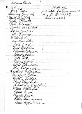 Gedicht von Anneliese Friedlein; Alte Synagoge Essen, Archiv Handgeschriebene Seite des Gedichts von Anneliese Friedlein