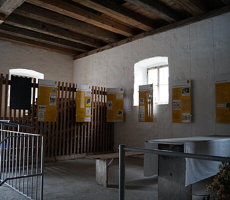 Ausstellungstafeln im Kommunbrauhaus