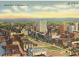 Postkartenansicht von Savannah in Georgia