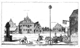 Kirchweihzug beim Kirchweihbaum auf den Straßen von Poppenreuth