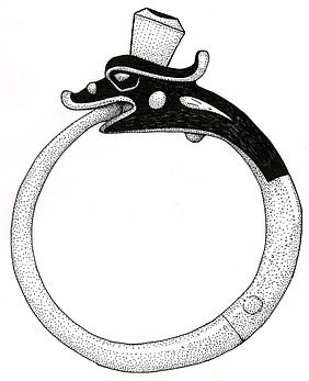 Grafische Darstellung des Uroboros-Ohrrings
