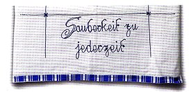 Ausschitt eines Zierhandtuchs mit Stickerei: Sauberkeit zu jederzeit
