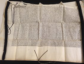 Urkunde mit lateinischem Text