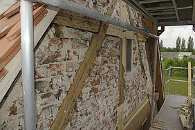 Fachwerk mit Ziegelsteinfüllung